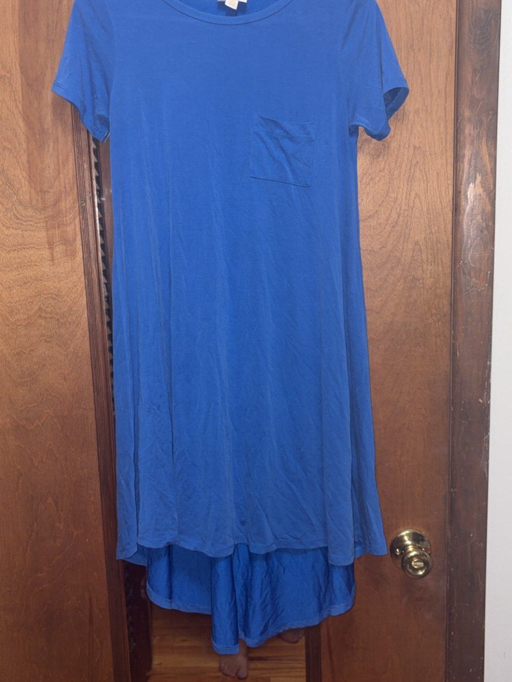 LuLaRoe Royal Blue Short-Sleeve Pocket Swing Dress